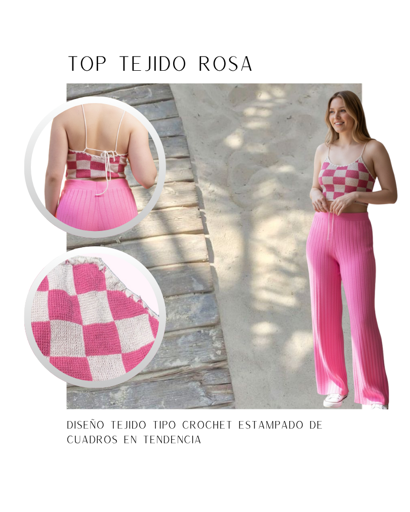Top cuadros tejido - Imagen 3